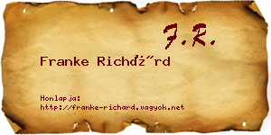 Franke Richárd névjegykártya