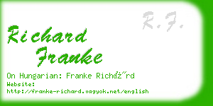 richard franke business card
